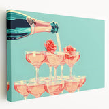 Large canvas print featuring an array of colorful fruits and vegetables, suitable for kitchen wall art.