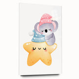 Sleeping Koala & Star Kids Room Print - Nursery Wall Art