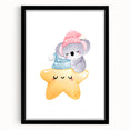 Sleeping Koala & Star Kids Room Print - Nursery Wall Art
