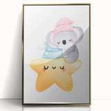 Sleeping Koala & Star Kids Room Print - Nursery Wall Art