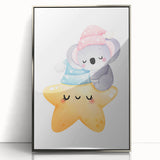 Sleeping Koala & Star Kids Room Print - Nursery Wall Art