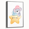 Sleeping Koala & Star Kids Room Print - Nursery Wall Art