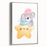 Sleeping Koala & Star Kids Room Print - Nursery Wall Art