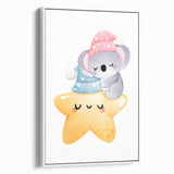 Sleeping Koala & Star Kids Room Print - Nursery Wall Art