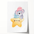 Sleeping Koala & Star Kids Room Print - Nursery Wall Art