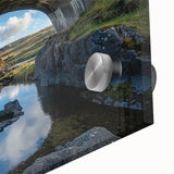 Close-up view of a sleek landscape bridge design crafted from acrylic glass, showcasing vibrant colors and intricate details, perfect for modern decor.