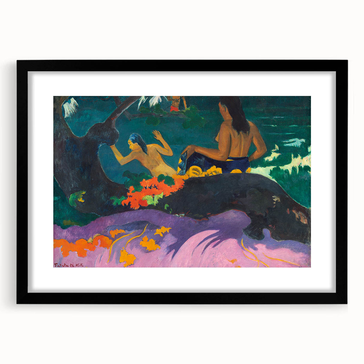 Modern Wall Art – Exotic Seaside Scene in Bold Contemporary Colors