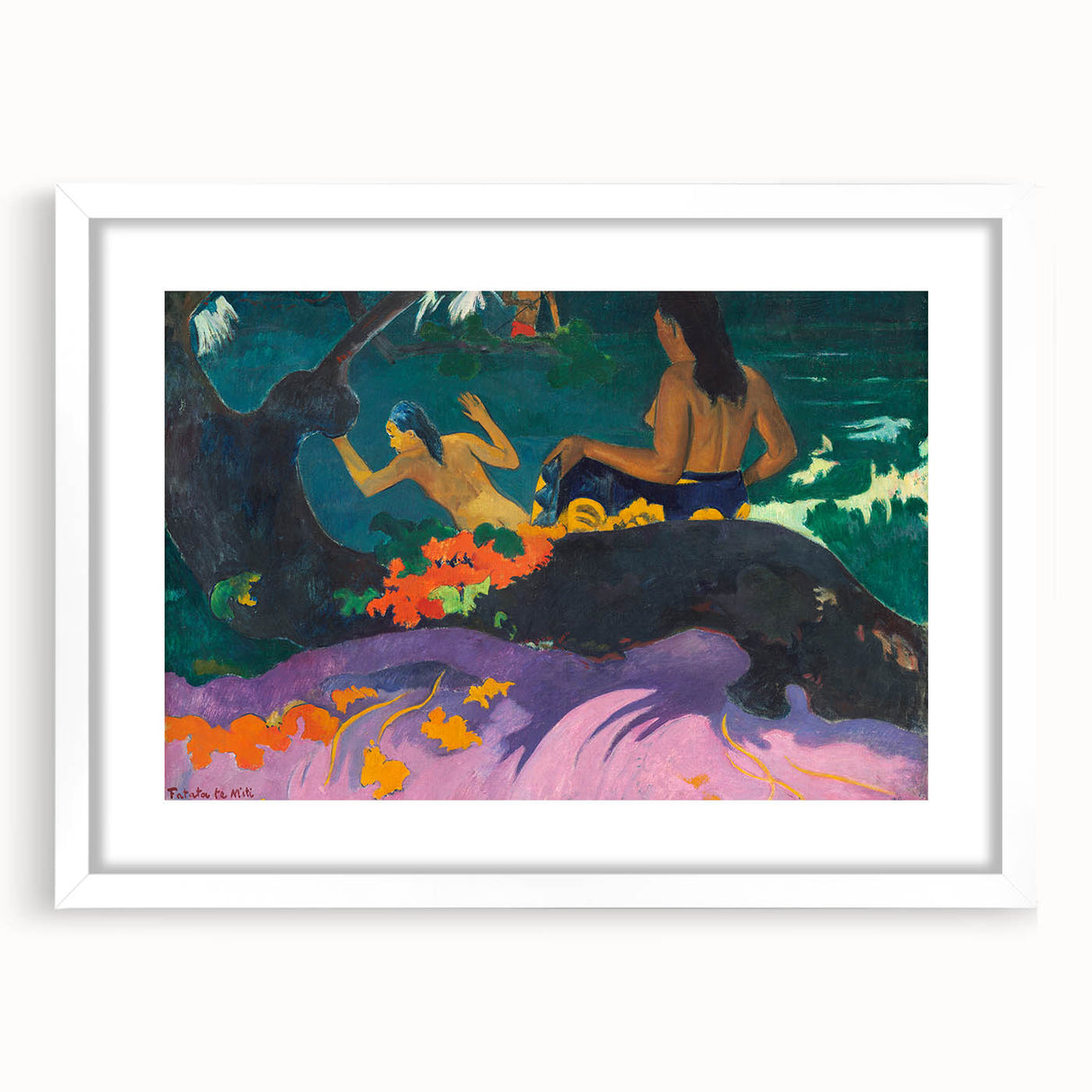 Modern Wall Art – Exotic Seaside Scene in Bold Contemporary Colors