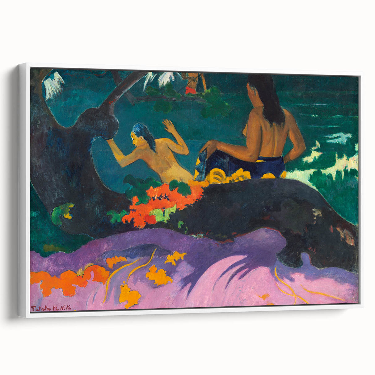 Modern Wall Art – Exotic Seaside Scene in Bold Contemporary Colors