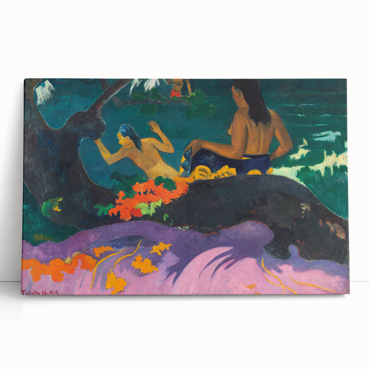 Modern Wall Art – Exotic Seaside Scene in Bold Contemporary Colors