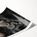 Extra large wall art featuring line art flowers in black on a white background, ideal for large living room decor.