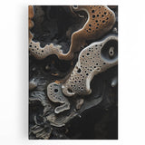 Large black and white stretched canvas featuring close-up natural elements, ideal for kitchen wall art.