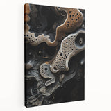 Large abstract canvas art featuring natural close-up elements in earthy tones, suitable for kitchen wall art.