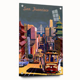 Vintage San Francisco Travel Poster - Cable Cars & City Views