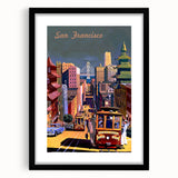 Vintage San Francisco Travel Poster - Cable Cars & City Views