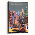 Vintage San Francisco Travel Poster - Cable Cars & City Views