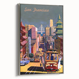 Vintage San Francisco Travel Poster - Cable Cars & City Views