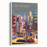 Vintage San Francisco Travel Poster - Cable Cars & City Views