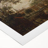 Town with River Realism Art Print - Serene Dutch Landscape Scene