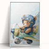 Aviator Teddy – Boys Room Wall Art