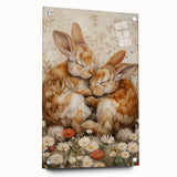 Cuddling Bunnies - Kids Room Wall Art Canvas and Framed Options
