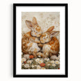 Cuddling Bunnies - Kids Room Wall Art Canvas and Framed Options