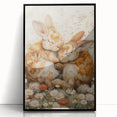 Cuddling Bunnies - Kids Room Wall Art Canvas and Framed Options