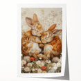 Cuddling Bunnies - Kids Room Wall Art Canvas and Framed Options