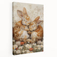 Cuddling Bunnies - Kids Room Wall Art Canvas and Framed Options