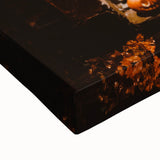 Black and white landscape painting on large canvas depicting a serene autumn scene, ideal for bedroom wall art.