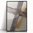 Large abstract wall art depicting spring-themed colors in mid-century modernist style, framed in black acrylic.