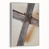Vintage poster art of spring season with colorful floral patterns on extra large framed canvas.