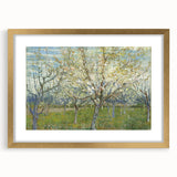 Abstract art print featuring swirling shades of blue and yellow on a framed canvas.