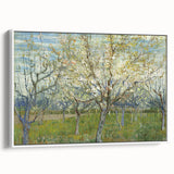 Vintage poster art of Van Gogh's painting on framed canvas, featuring vibrant colors, ideal for living room decor.