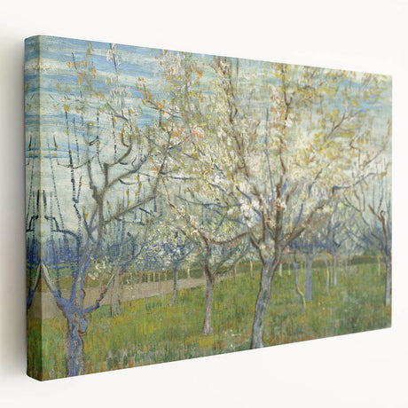 Replica of Van Gogh's Starry Night on a large stretched canvas, featuring swirling blue and yellow tones.