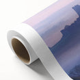 Beautiful rolled canvas artwork depicting a serene landscape with a majestic castle, featuring rich colors and intricate details, securely packaged in a protective cardboard tube.
