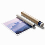 Scenic rolled print depicting a vibrant landscape with a majestic castle surrounded by lush greenery, perfect for home decor enthusiasts.