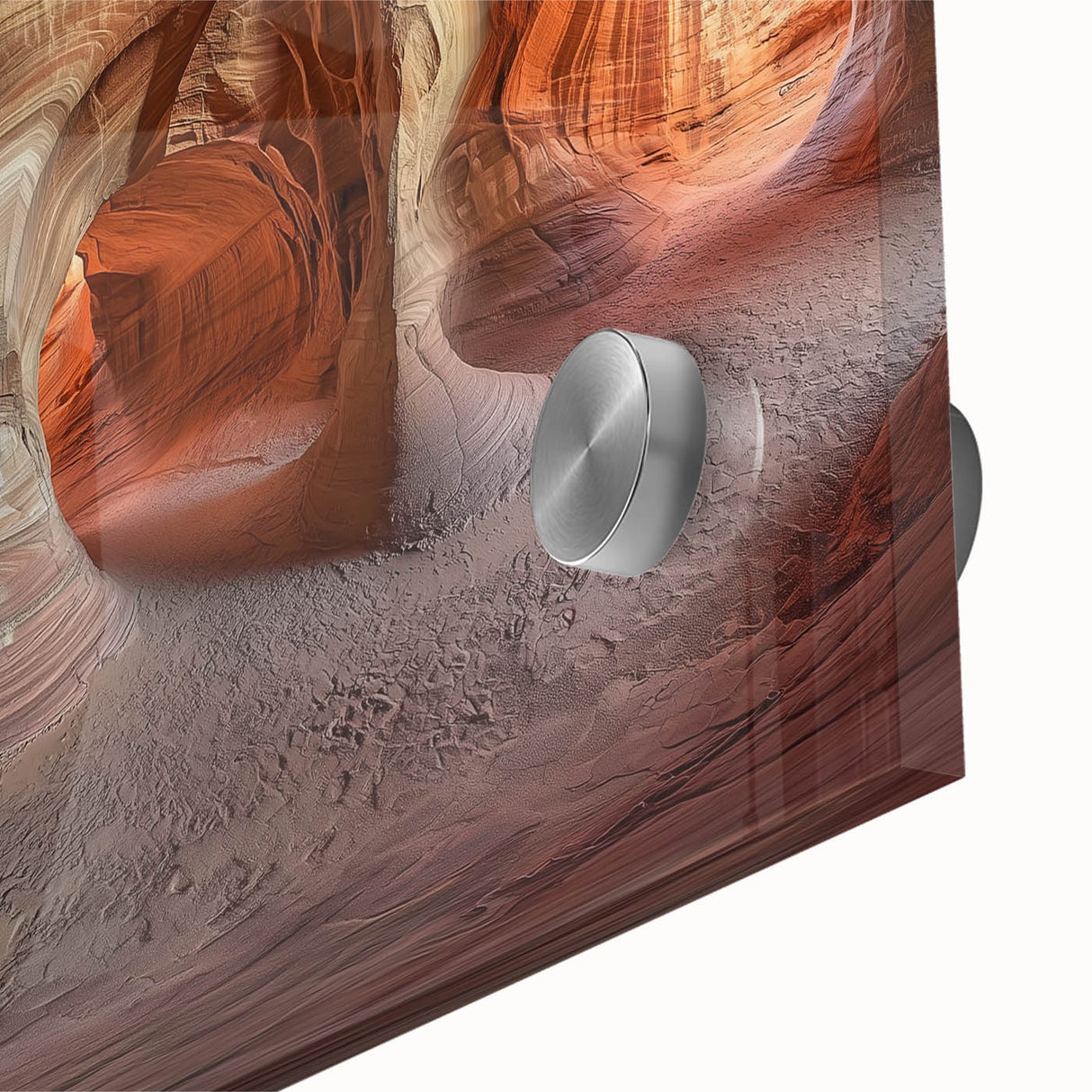 Close-up of a vibrant acrylic landscape artwork depicting a cave scene, showcasing rich colors and intricate details that enhance the natural beauty and depth of the design. Perfect for modern home decor and art enthusiasts seeking unique wall art.