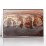 Framed acrylic landscape artwork showcasing a serene cave scene, featuring earthy tones and intricate details, perfect for home decor or office ambiance.