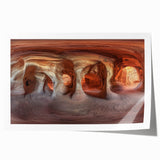 Stunning landscape print showcasing intricate cave formations with earthy tones, rolled for easy transport and ideal for home decor, enhancing any space.
