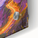 Close-up of a vibrant acrylic landscape artwork showcasing dramatic cliffs and serene ocean hues, ideal for modern home decor and art enthusiasts.