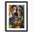 Colorful Bedroom Wall Art – Abstract Cubist Couple Framed Print