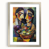 Colorful Bedroom Wall Art – Abstract Cubist Couple Framed Print