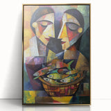 Colorful Bedroom Wall Art – Abstract Cubist Couple Framed Print
