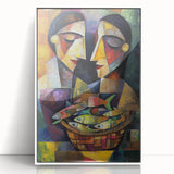 Colorful Bedroom Wall Art – Abstract Cubist Couple Framed Print