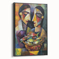 Colorful Bedroom Wall Art – Abstract Cubist Couple Framed Print