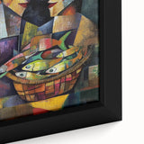 Colorful Bedroom Wall Art – Abstract Cubist Couple Framed Print