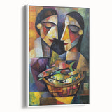 Colorful Bedroom Wall Art – Abstract Cubist Couple Framed Print
