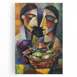 Colorful Bedroom Wall Art – Abstract Cubist Couple Framed Print