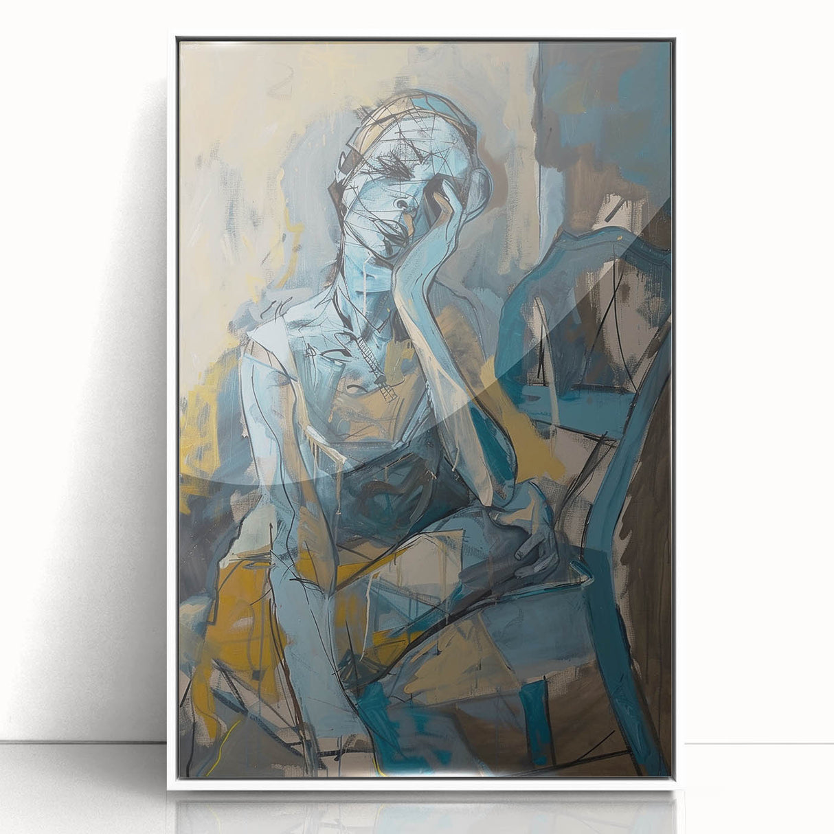 Emotive Abstract Portrait - Modern Canvas Wall Art for Living Room